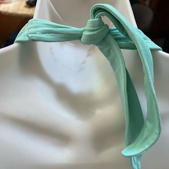 ANNE COLE SHIRRED FRONT HALTER ONE PIECE SWIMSUIT MINT SIZE - Picture 4 of 9